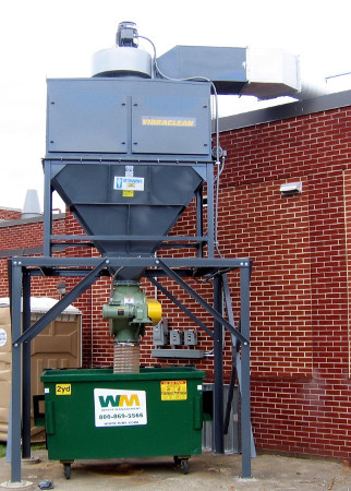 Elevated Wood Dust Collector With Airlock